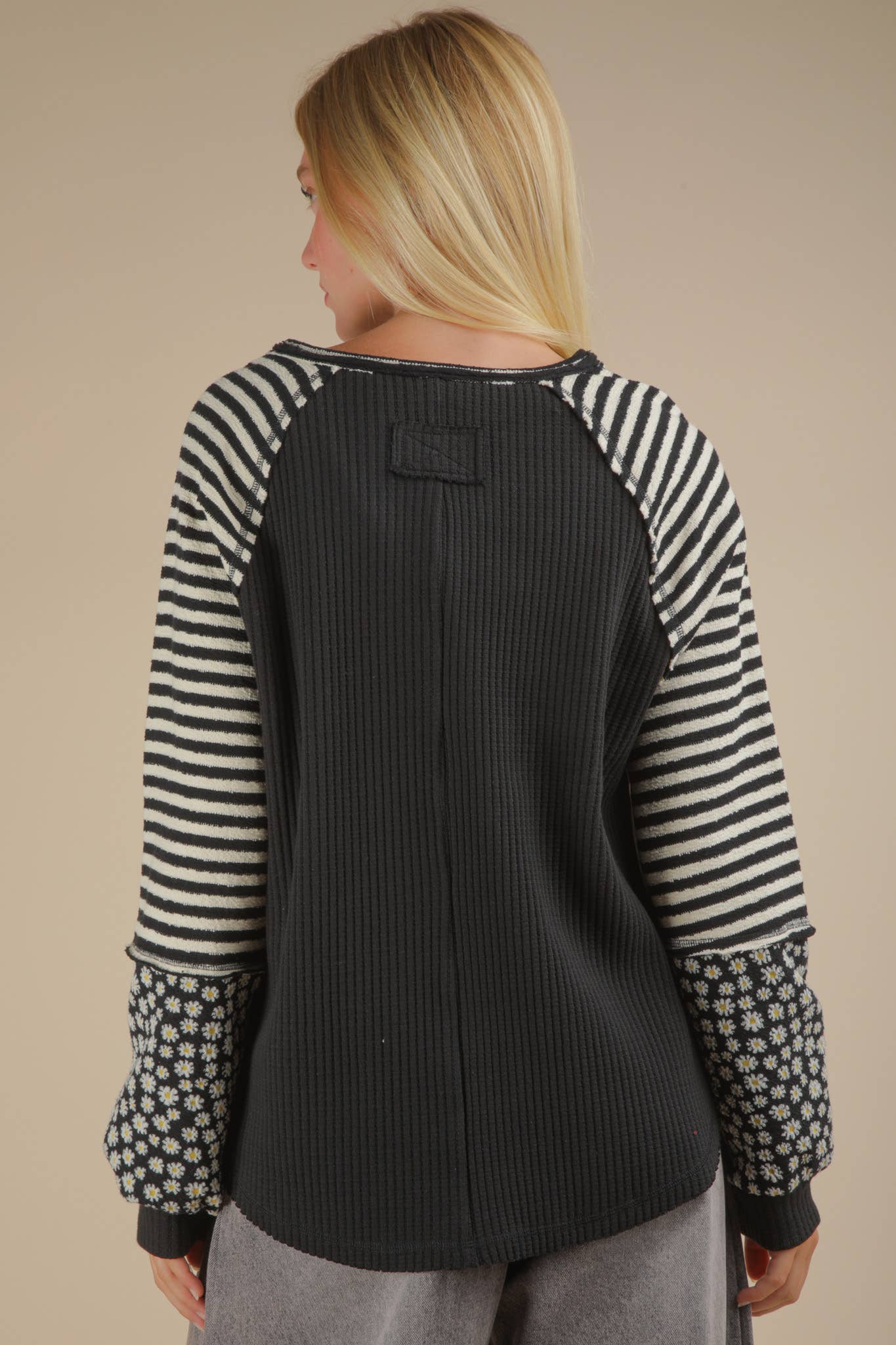 Floral & Stripe Knit Top