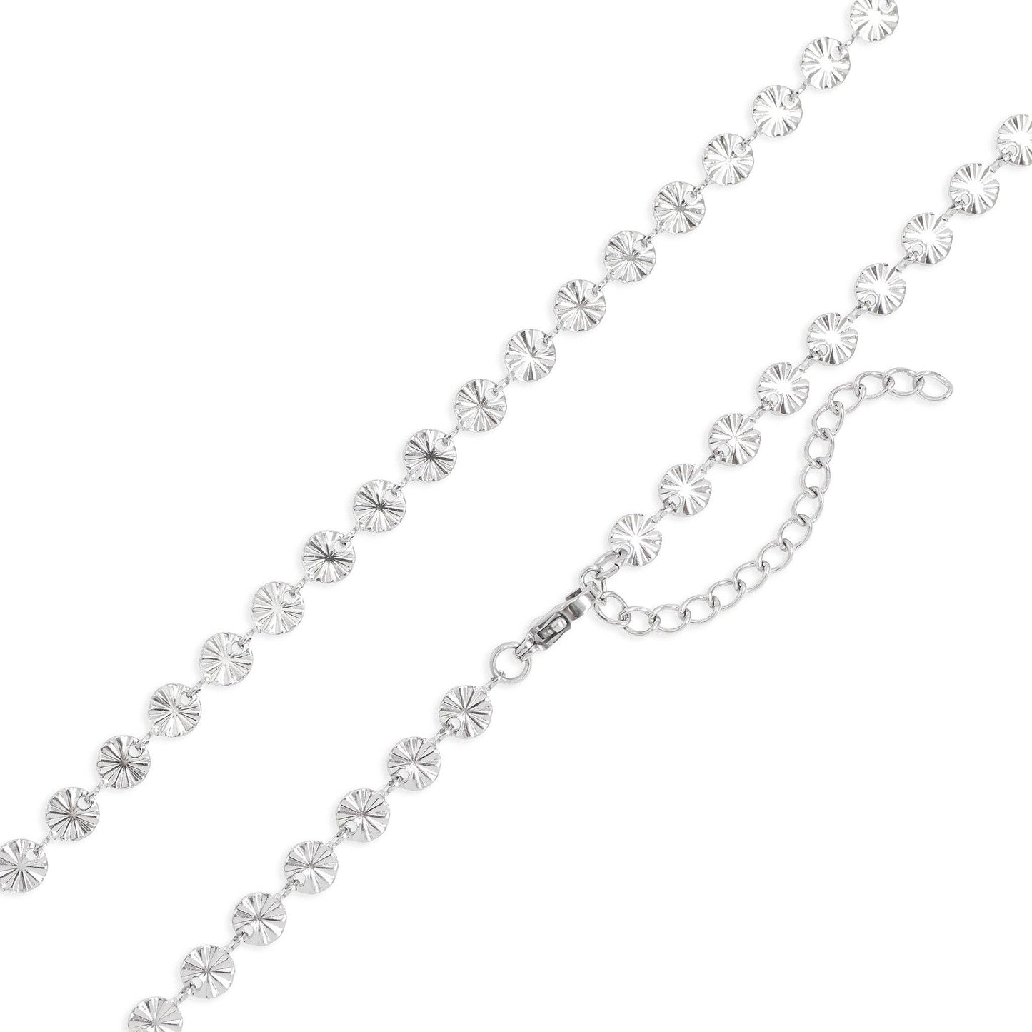 Stainless Steel Sunburst Chain Necklace