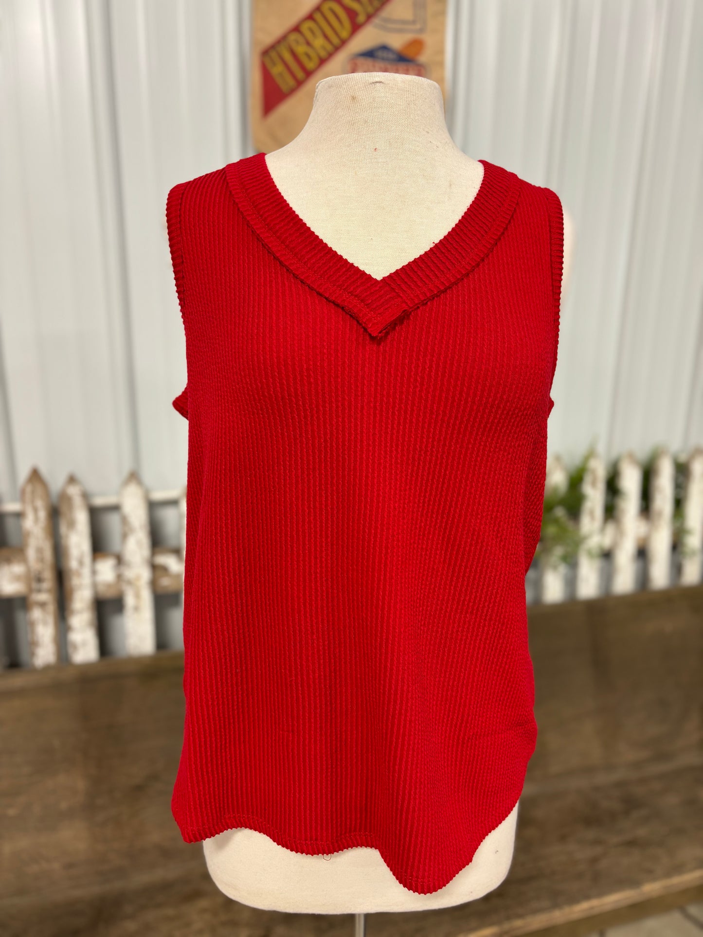 Perfectly Casual Ribbed V Neck Tank