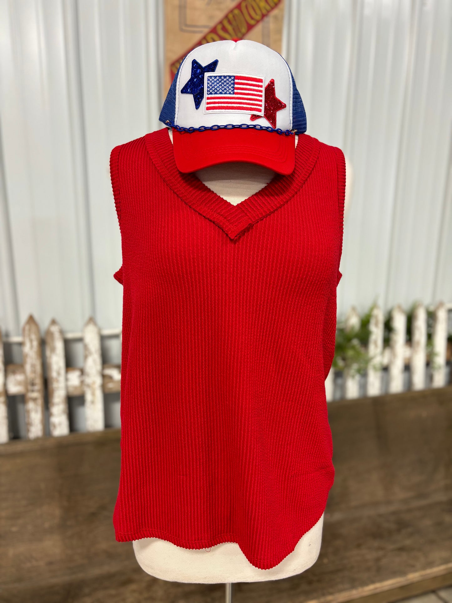 Perfectly Casual Ribbed V Neck Tank