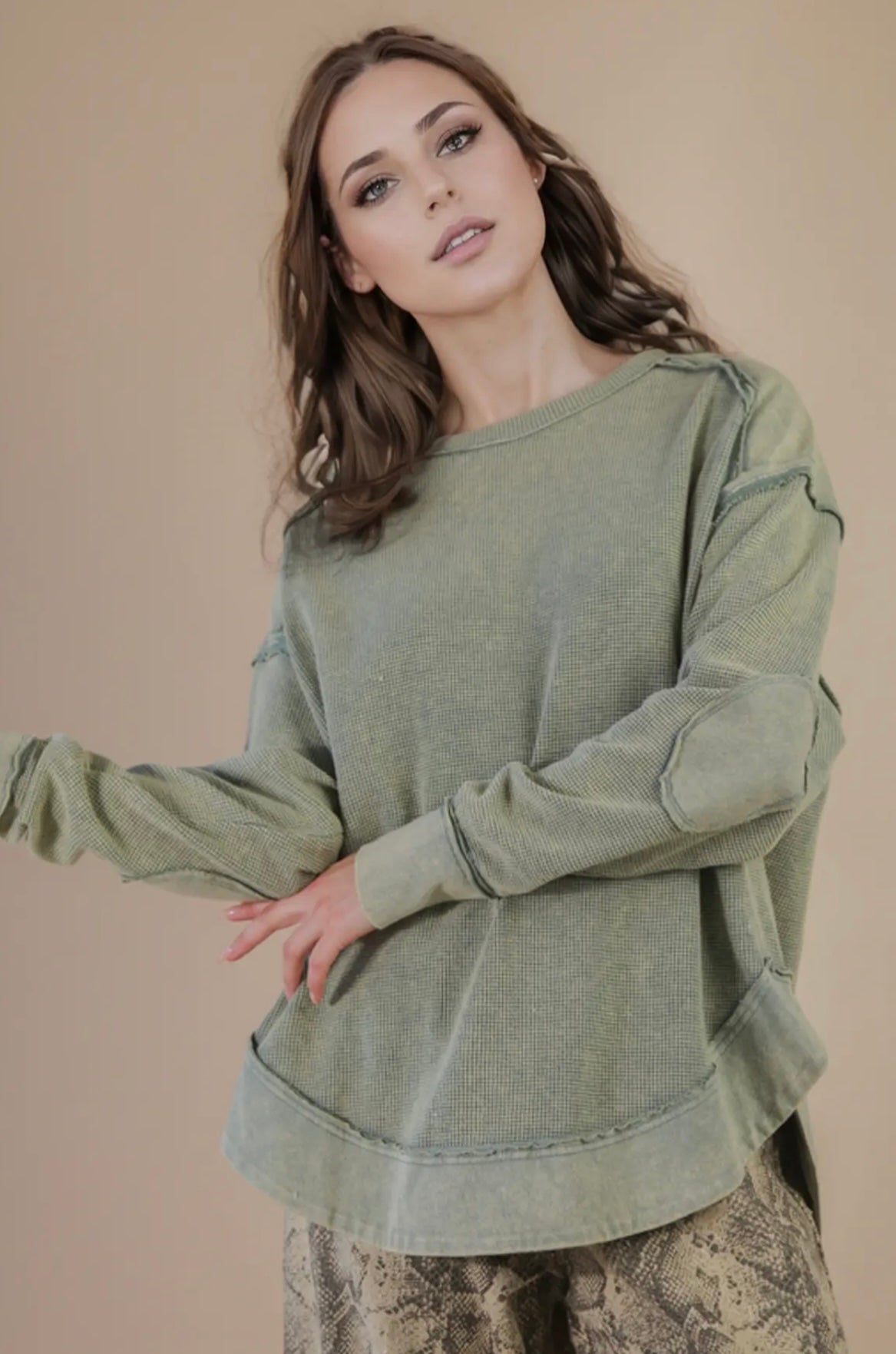 Mineral Wash Sage Top
