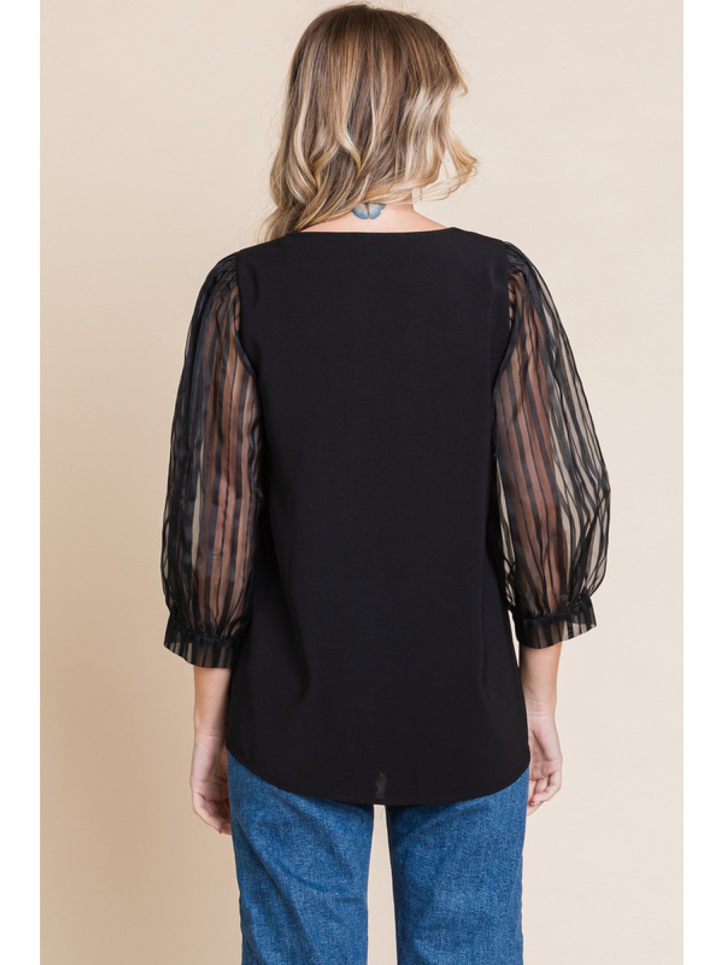 Loretta Sheer Sleeve Top