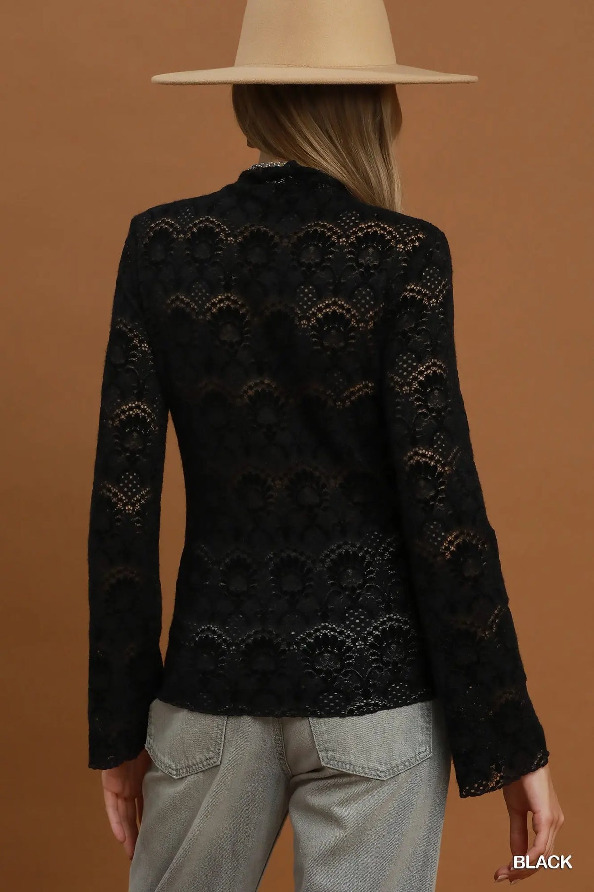 Floral Lace Mock Neck