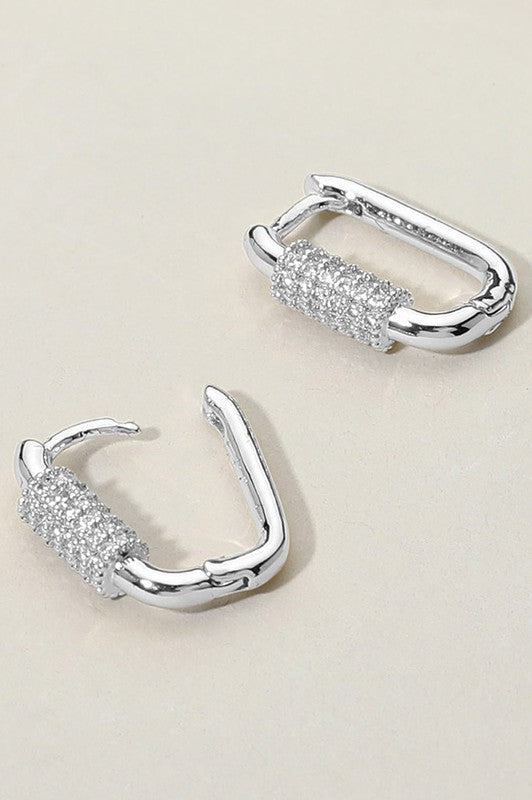 CZ Huggie Hoop Earrings