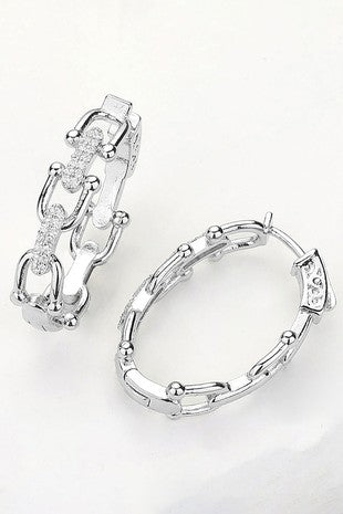 14K Dipped Chain Hoop Earrings
