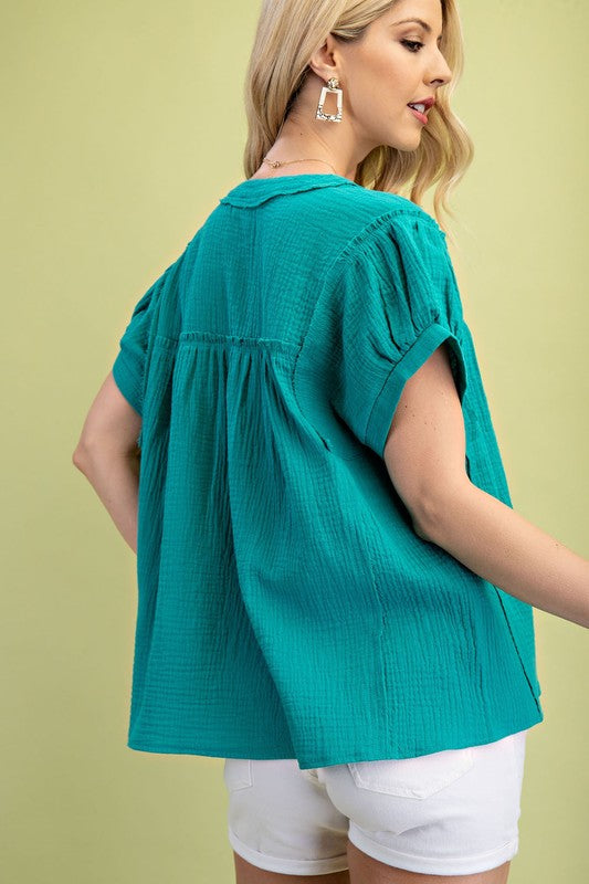 Laurel Green Cotton Top