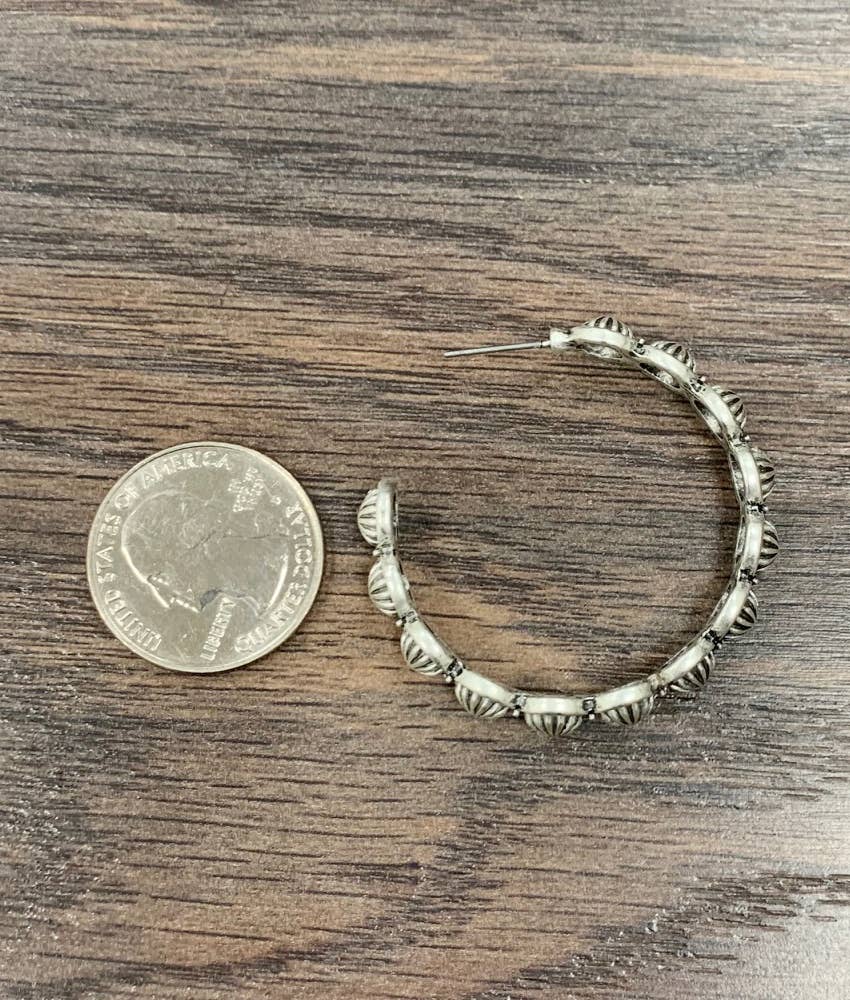 Concho Hoop Stud Earrings