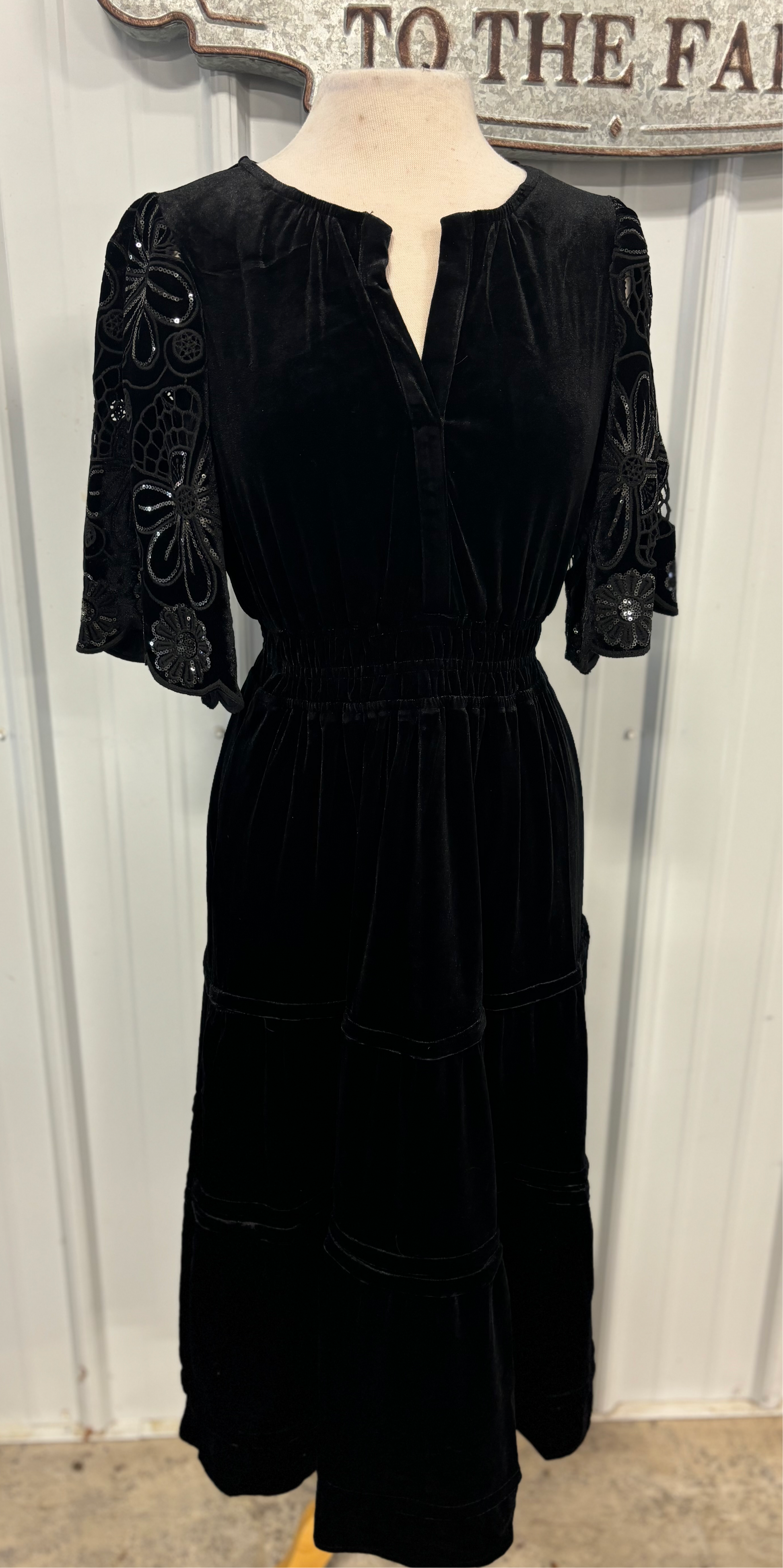Black Velvet Midi Dress The Hen House Boutique Black Velvet Midi Dress The Hen House Boutique