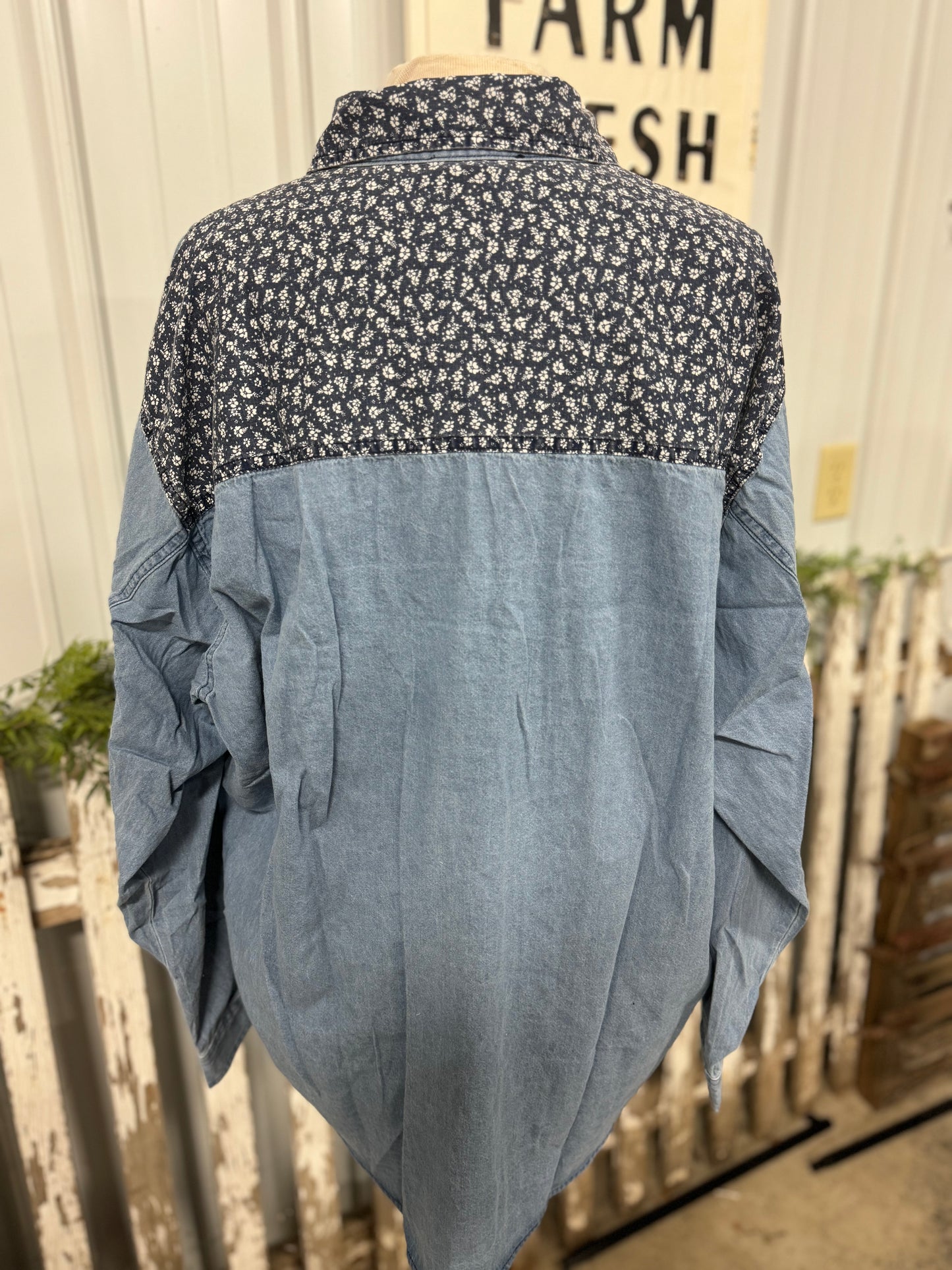 Virgie Patchwork Denim Shirt