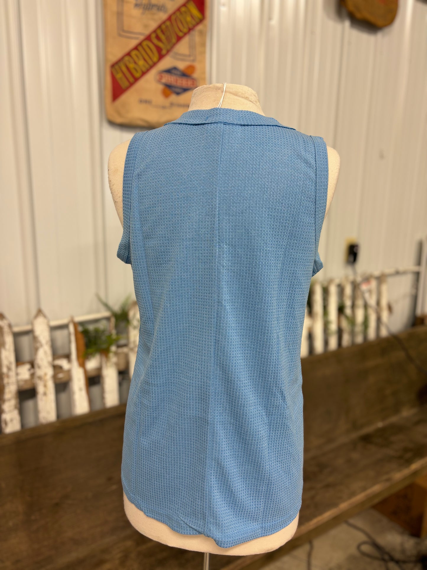 Button Detail V Neck Tank