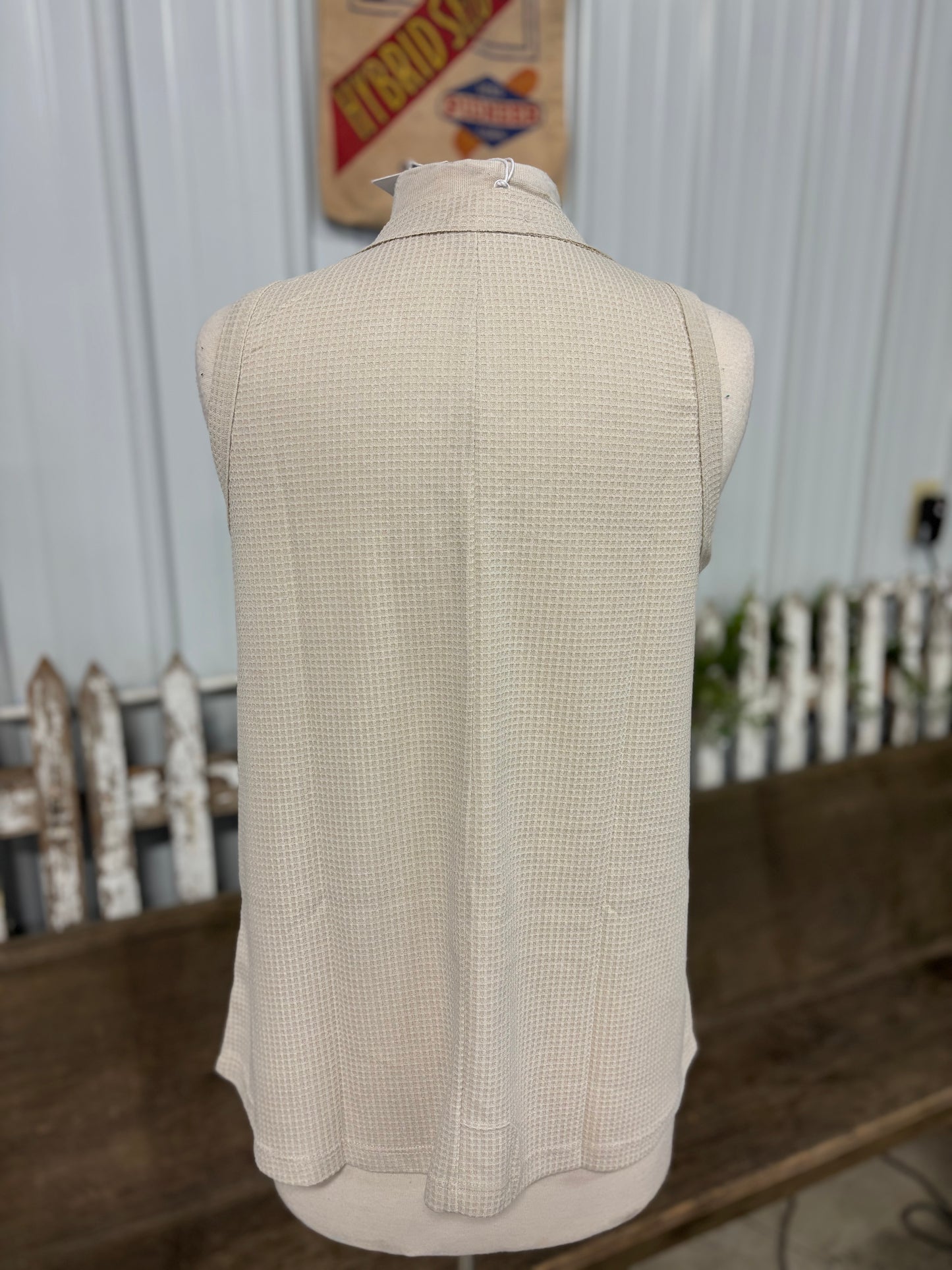 Button Detail V Neck Tank