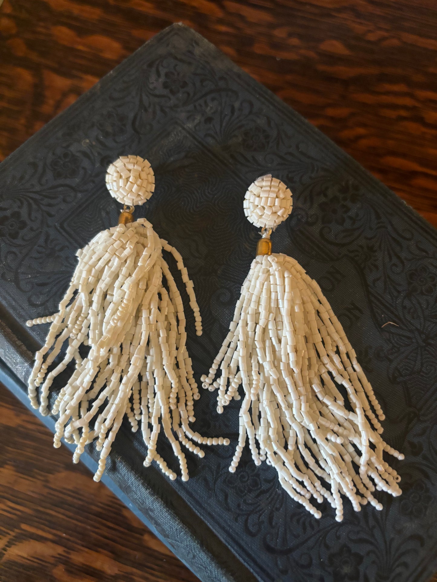 Seed Bead Tassel Earrings