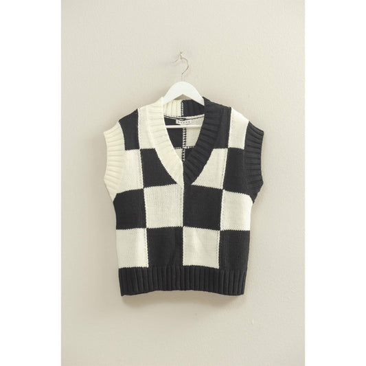 Checkered Sweater Vest
