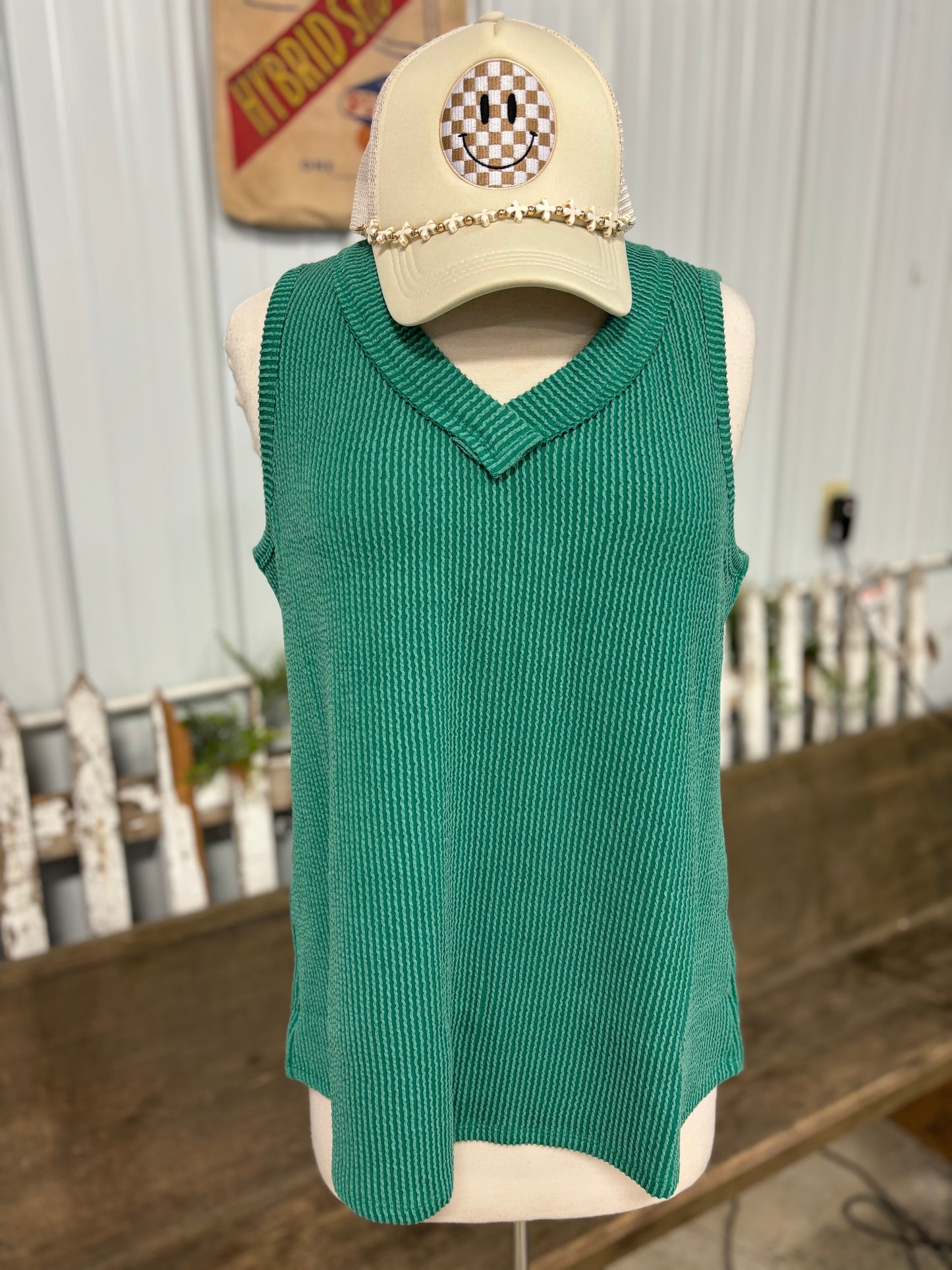 Perfectly Casual Ribbed V Neck Tank