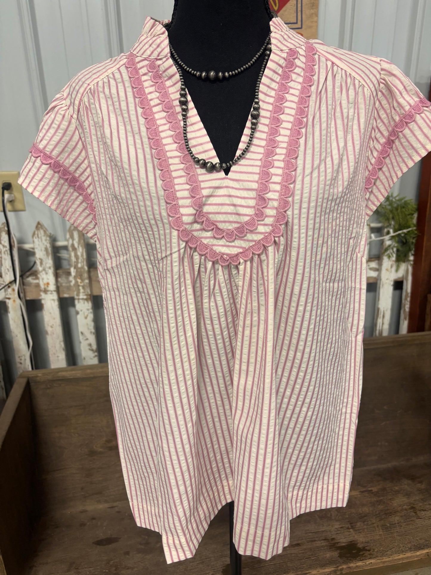 Pretty in Pink Ruffle Sleeve Top