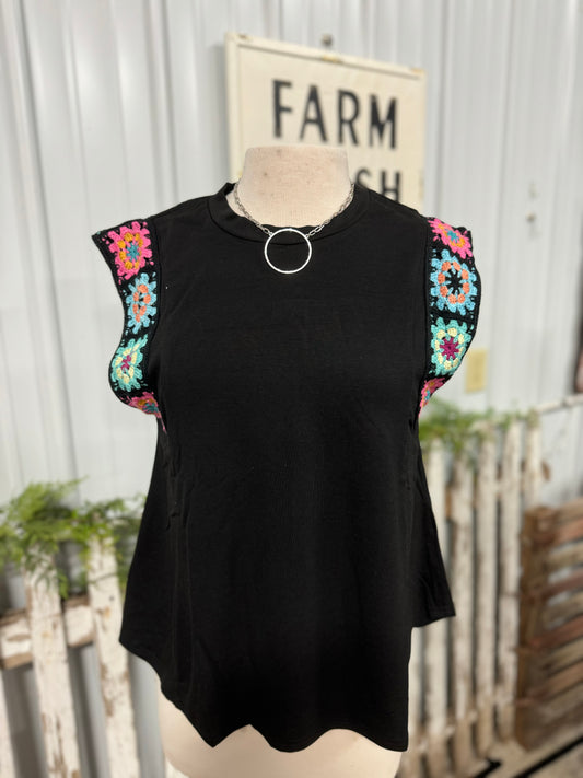 Granny Square Cap Sleeve Top