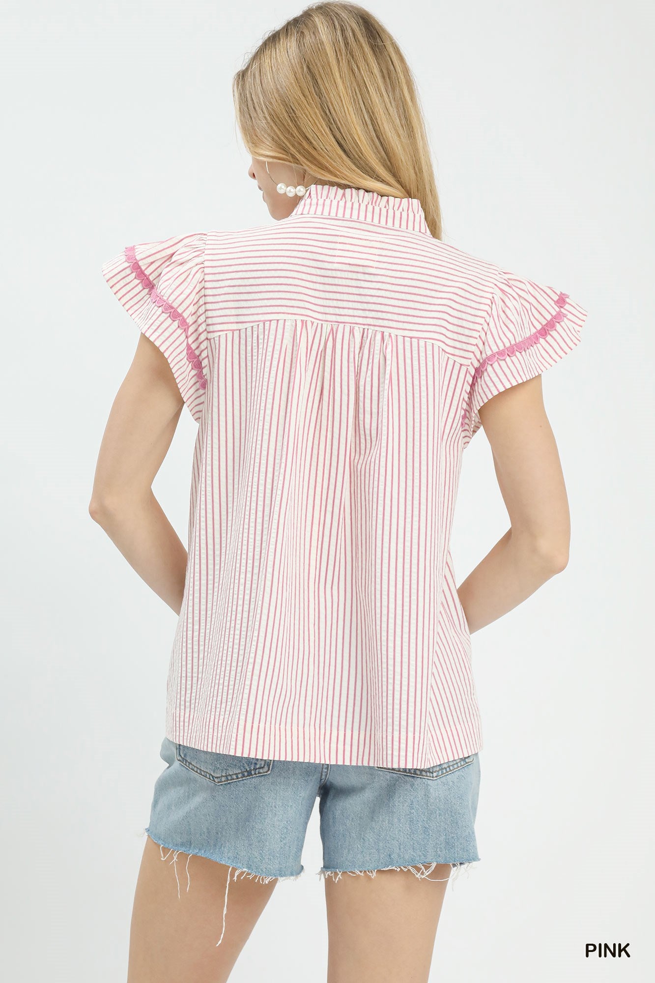 Pretty in Pink Ruffle Sleeve Top