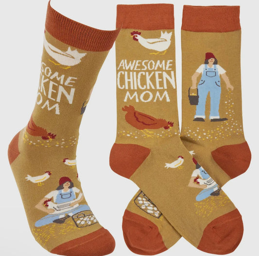 Chicken Mom Crew Socks