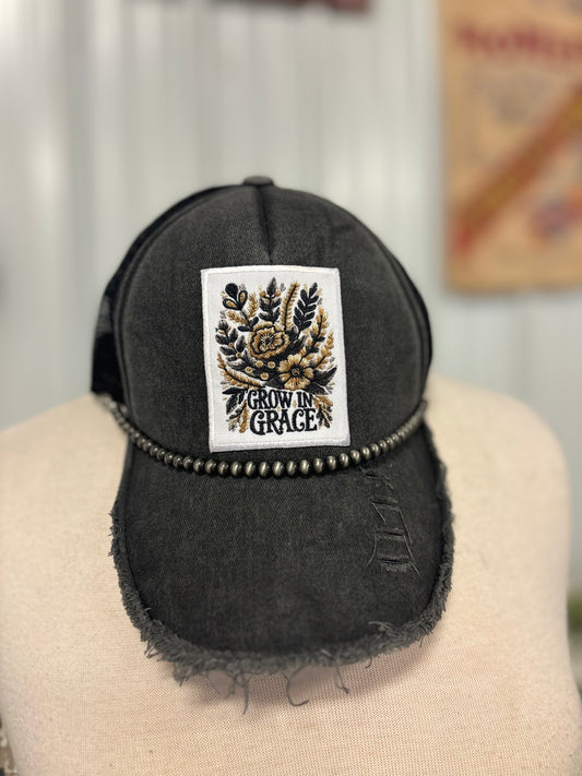 Grow in Grace Distressed Hat
