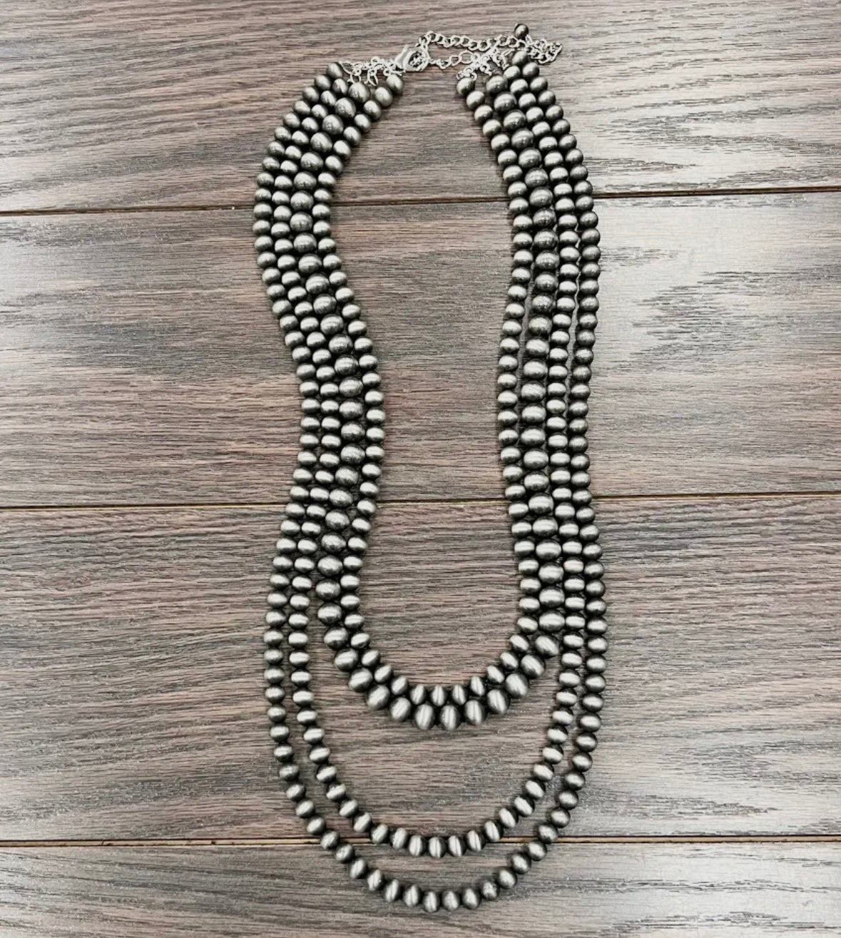 32” Four Strand Navajo Pearl Necklace (faux)