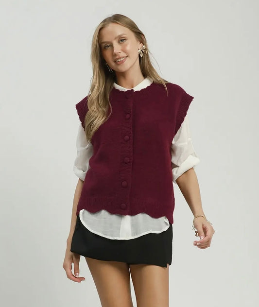 Scalloped Sweater Vest
