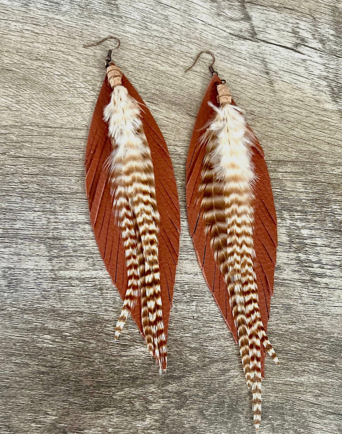 Clancy Terracotta Feather Earrings