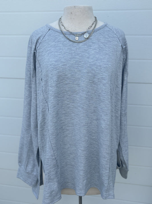 Sky Blue Exposed Seam Top