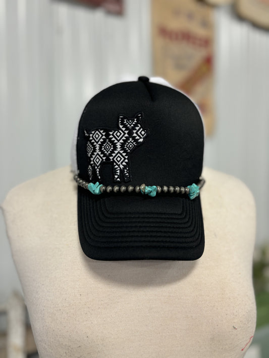 Aztec Pig Hat with Hat Chain