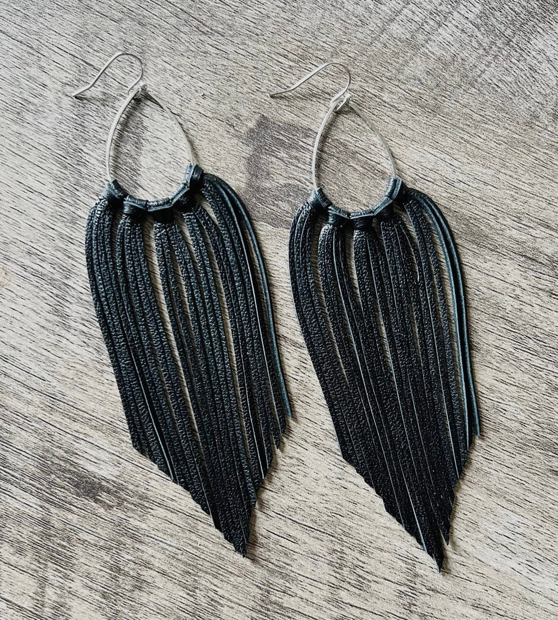 Augusta Fringe Earrings in Black