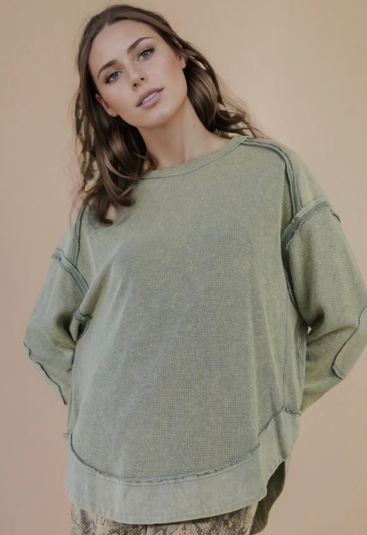 Mineral Wash Sage Top