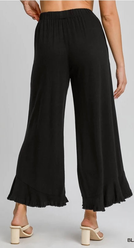 Black Ruffle Pants