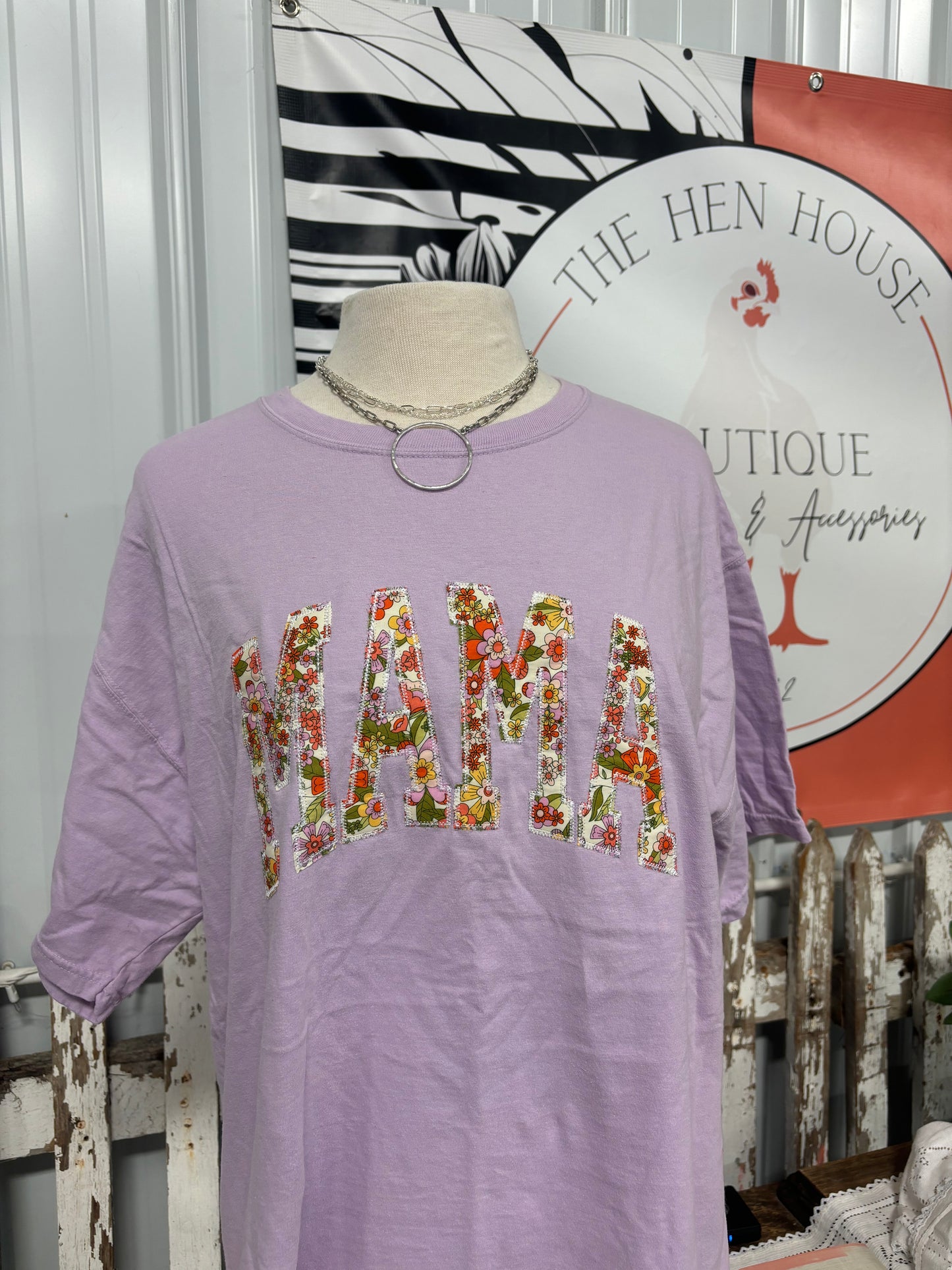 Embroidered Floral Mama Tee