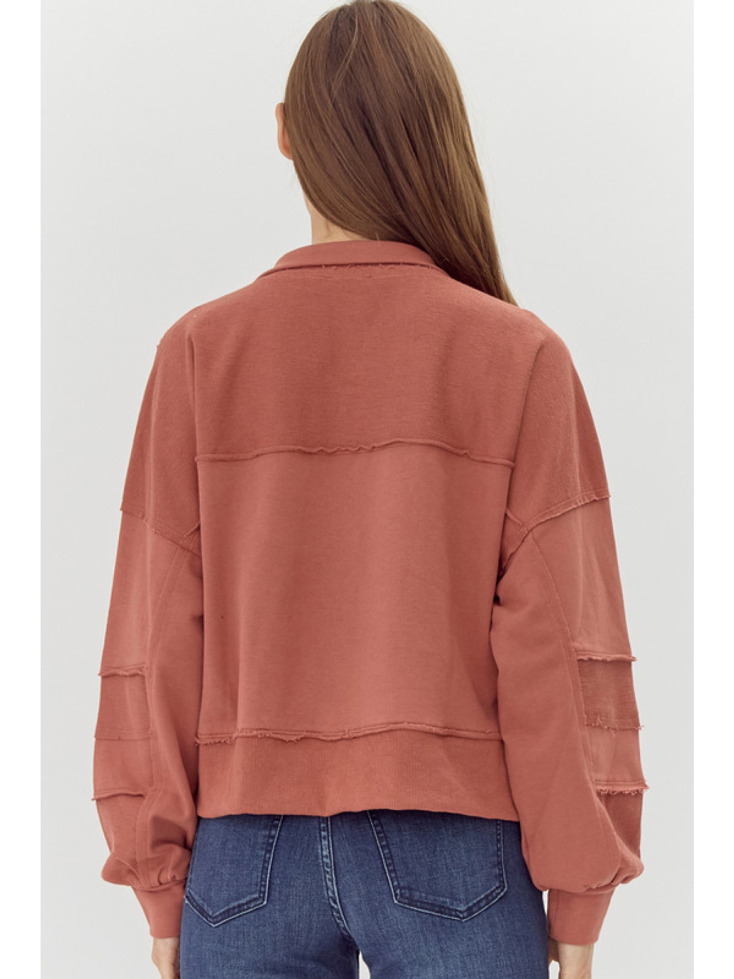 Dark Mauve Pullover with Grommet Details