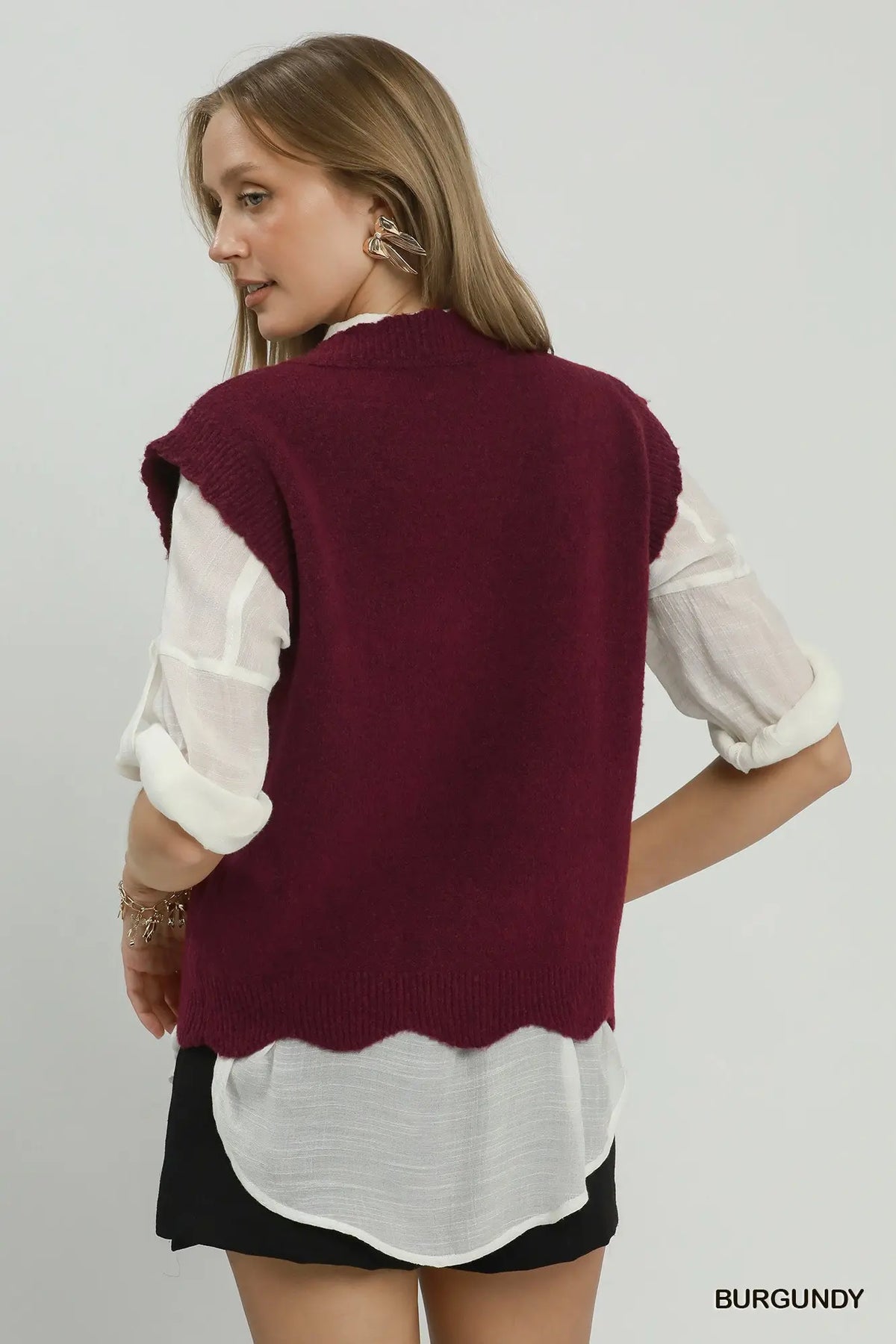 Scalloped Sweater Vest