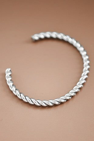 Stainless Steel Rope Twist Cuff