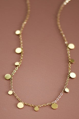 18K Plated Stainless Steel Disc Necklace