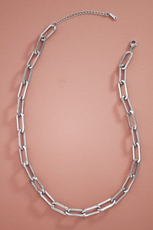 Stainless Steel Paperclip Chain Necklace