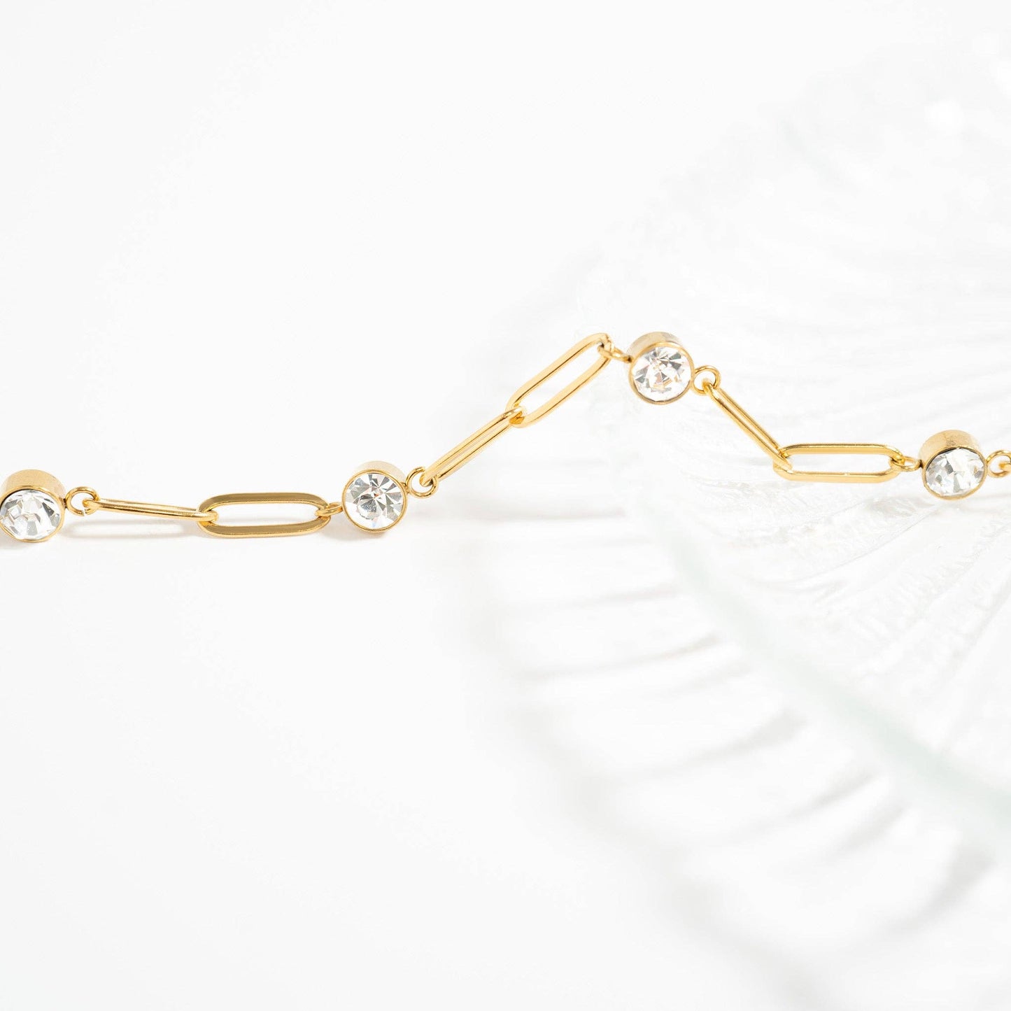 Paperclip Chain Bracelet with Stones