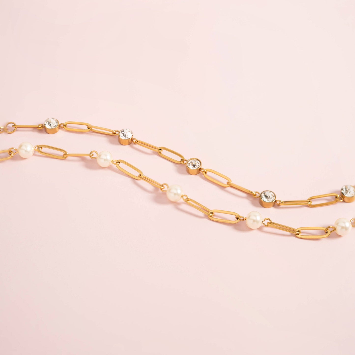 Paperclip Chain Bracelet with Stones