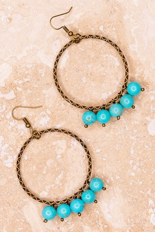 Rose Earrings in Turquoise